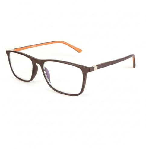 Foureyes 4EYES Occhiali da lettura antiriflesso in CP leggeri e flessibili – Montatura resistente, comfort elevato, per uomo FS9160– Custodia in pelle e panno inclusi (MARRONE, 3.5, Dioptrien)