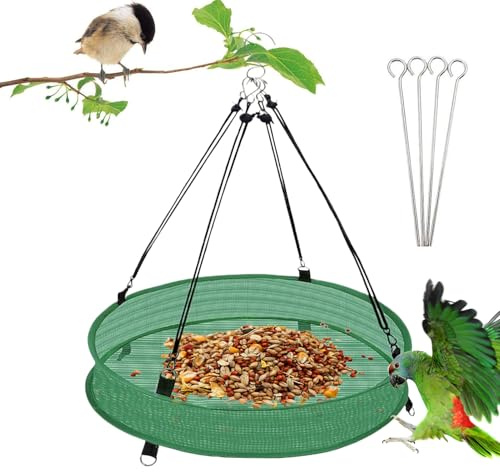 Mangiatoia per uccelli, 50 cm, in rete, dispenser per mangimi per uccelli selvatici, per osservare fringuelli e in giardino, cortile e alberi