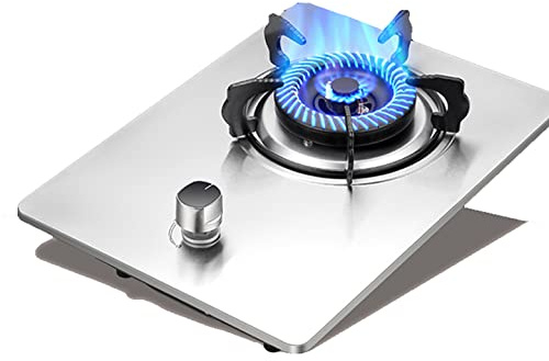 Fornello a gas a bruciatore singolo, fornello da incasso per cucina, design compatto con supporti in ghisa