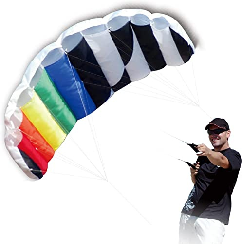 HENGDA KITE 1.4m Rainbow Kites Soft Stunt Sport Parafoil Kite for Adults