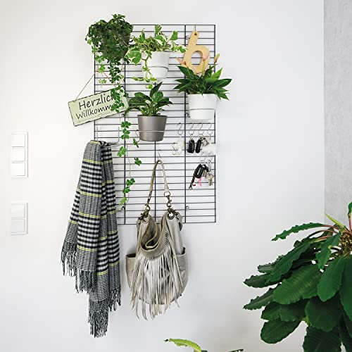 FERMO Wandhängesystem Garten - Pflanzengitter zur Befestigung von Blumentöpfen in Halterungen, aus verzinktem Stahl, max. bis 5 kg belastbar, Maße: ca. 60,5 x 99,5 cm