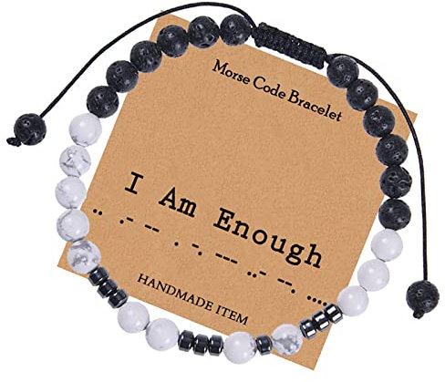 Morsekod armband män, pärlarmband 6 mm inspirerande vänskap mossa vit turkos armband svart pärlarmband män omkrets 30 cm, 30cmx6mm, Ingen metall, Cubic Zirconia