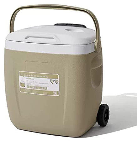 LANGWEI Frigorifero Portatile con Ruote con Manico, capacità 26 Litri, Grande Frigorifero Portatile con Ruote per La Pesca, Campeggio, Conservazione del Latte Materno Vegetale,Verde