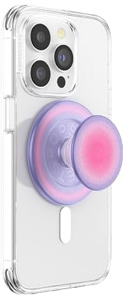 PopSockets Phone Grip for MagSafe with Kickstand, Magnetic Stand, Swappable Top, Secure Hold for iPhone MagSafe Cases, Phone & Tablet Grip, Cute PopSockets - Aura