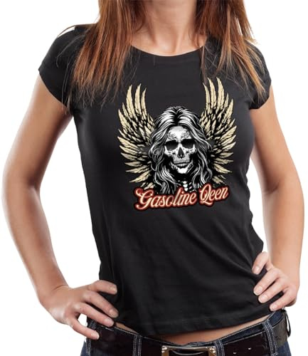 Gasoline Bandit Camiseta de mujer para motociclista: Good Vibrations, M