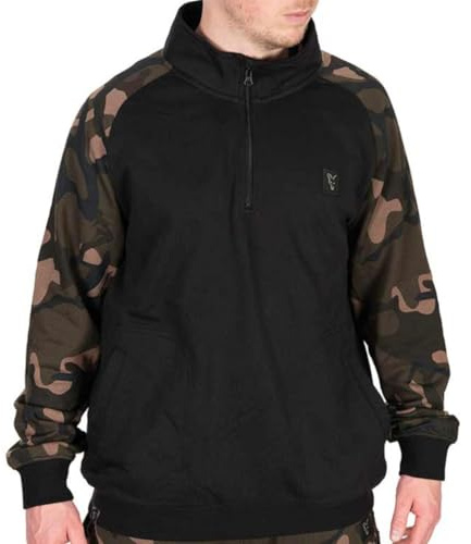 Fox LW Black/Camo QTR zip - Angelpullover, Größe:XL