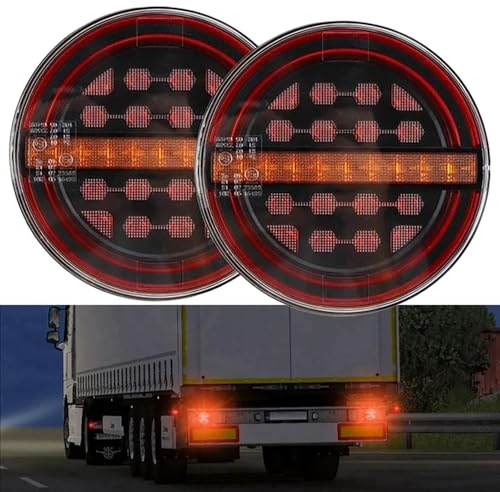 Runt led-bakljus, lastbil bakljus, runt hamburgartrailer bakljus, 12/24 (v), Ip67,5 watt, lämplig för släpvagnar, bilar, lastbilar, tunga vikter och husvagnar.