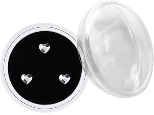 Tooth Jewelry, 0.12 Inch Heart-Shaped Crystal Diamond Tooth Gems, Stylish Glossy Small Teeth Gems for Reflective Teeth/Nail Art/Face Makeup/Crafts DIY Kit