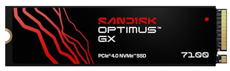 SANDISK Optimus GX 7100 NVMe SSD 500 GB (hasta 7250/6900 MB/s velocidades secuenciales de Lectura/Escritura, PCIe 4.0, M.2 2280, BiCS TLC 3D CBA NAND, SANDISK Dashboard)