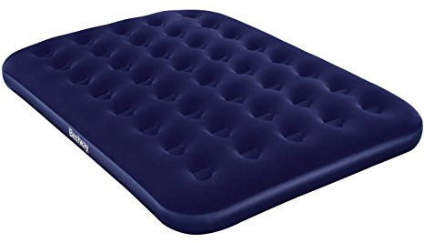 Bestway Airbeds Flocked Quick Inflation Camping Mattress with Electric Pump and Travel Bag, Blue, Double