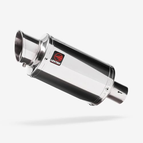Lextek Stainless Steel Polished YP4 Stubby Exhaust Silencer 200mm 51mm