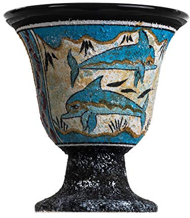 Tazza di Pitagora Coppa della Giustizia Fiera di Pitagora Antico Greco Minoico Affresco Murale di Delfini