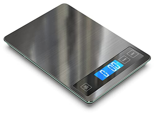Nicewell Food Scale, 22lb Digital Kitchen Stainless Steel Scale Weight Grams and oz for Cooking Baking, 1g/0.1oz Precise Graduation,Tempered Glass