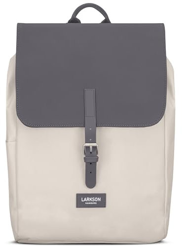 LARKSON Rucksack Damen Klein Grau - Ida - Kleiner Damenrucksack für Freizeit, Uni oder City - Mit Laptop Fach (bis 13 Zoll) - Elegant & Nachhaltig - Wasserabweisend