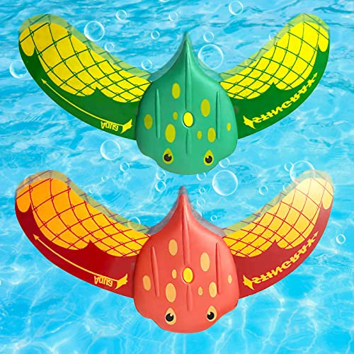 TOPJOWGA Jouet de Plongée, 2 Pièces Aquatique pour Poissons, Natation Piscine, Diable Poisson sous Eau, Plongée pour Enfants, Piscine Enfant - Jeux d'Été