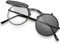 Frienda Aufklappbare Steampunk Sonnenbrille (Schwarzer Rahmen, Schwarzgraue Linse)
