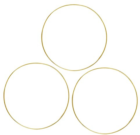 HOMSFOU 3st Traumfänger-Reifen DIY-Ringe Zum Basteln Mond-traumfänger-Ringe Bastelringe Makramee-Ringe Aus Metall Rahmenring Aus Makramee Kränze Runder Reifen Gold Runden Eisen Stickrahmen