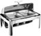 WarmhaltebehäLter Rolldeckel WäRmebehäLter Chafing Dish SpeisenwäRmer Edelstahl Set Profi SpeisewäRmer Buffet-Set Mit Roll-Top Ideal FüR Events Partys Einstellbares Thermostat Silber 9L
