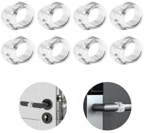 OWLMATE 8 Pezzi Fermaporta Ferma Finestra Fermaporta Maniglia Door Stopper per Maniglie in PVC Fermaporta Porte da Interno