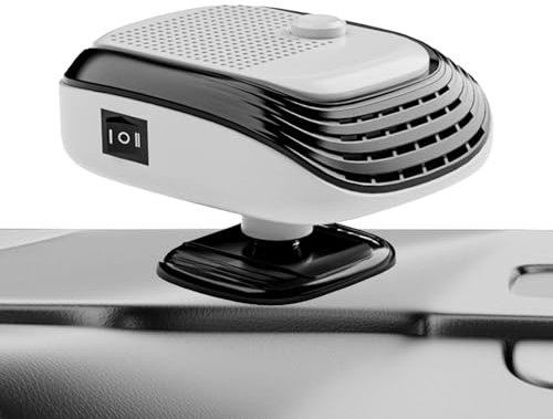 Chauffage portable pour voiture - Déshumidification du pare-brise de voiture - Ventilateur portable de 120 W - Dégivreur de dégivrage 12 V - Rotation à 360 degrés pour SUV