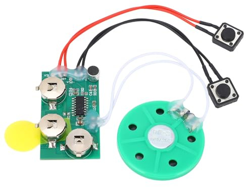 TICFOX Tarjeta de Felicitación Voz Bricolaje, Módulo de Chip de Sonido de Voz Grabable, Módulo de Tarjeta de música 4 Minutos Disparador de Botón Batería Reemplazable para Tarjetas Caseras, Regalos
