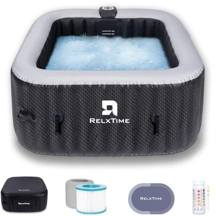 RELXTIME Vasca calda gonfiabile all'aperto, idromassaggio portatile di esplosione per il cortile