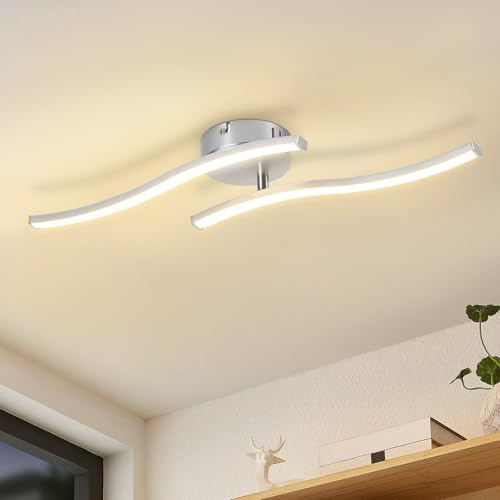Homefire Deckenlampe LED Küche Deckenleuchte: Modern Küchenlampe Silber 12W