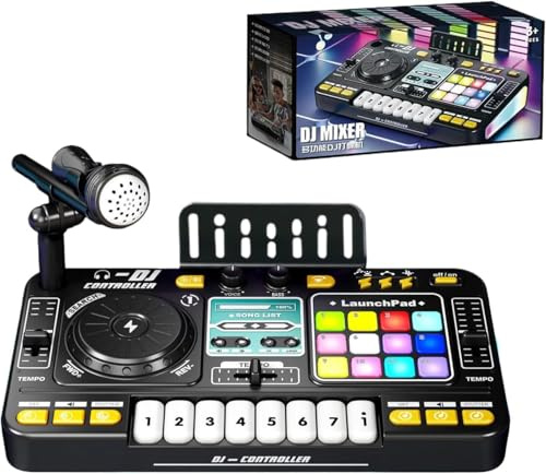 Machine de karaoké for enfants avec microphones - Jouet musical multifonctionnel rechargeable for les DJ en herbe(Black)