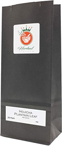 Plantain Leaf and Green Tea Herbal Infusion (Hojicha - 25 Unbleached Tea Bags - 50g)