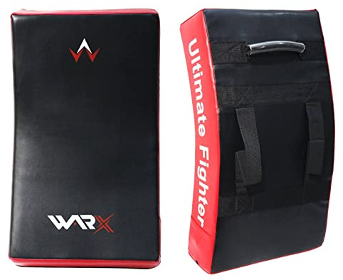 WARX Kick Shield Muay Thai Kickboxing, 60CM Large Heavy Curved Kicking Striking Body Pad, Punching Foot Target MMA Boxing Training, 3 Padded Handles, Martial Arts Karate TKD Taekwondo (ONE PAD ONLY)