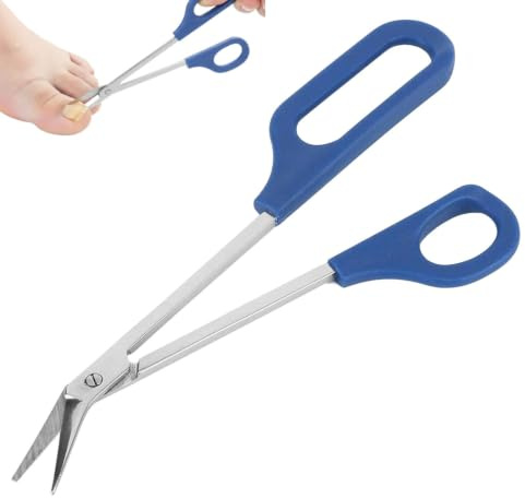 Tijeras de uñas largas, tijeras de uñas de los pies con mango extralargo Tijeras de uñas pequeñas de punta gruesa para trabajo pesado Tijeras de bordado para apliques