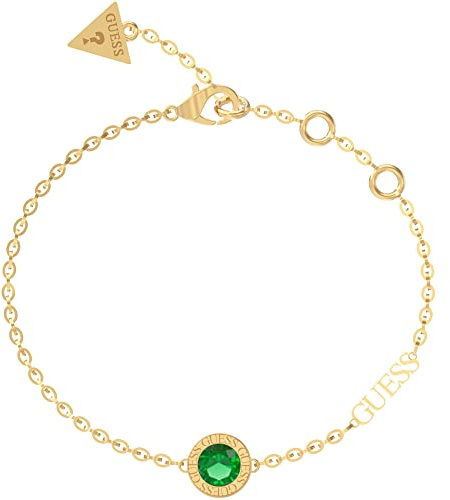 GUESS Damen-Armband Edelstahl Zirkonia One Size, Gold, Grün 32023476