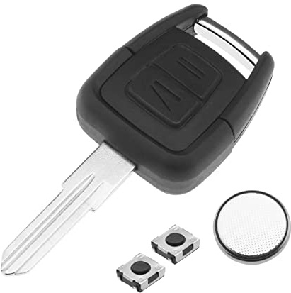 OTOTEC Guscio Per Chiave Remota A 2 Pulsanti Con Chiave Grezza HU46 Interruttori Tattili SWC1 Cella A Bottone CR2032 Compatibile Con Opel Astra Vectra Zafira