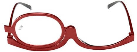 SEMINISMAR Make Up Schminkbrille mit klappbaren Brillenglas, Lesebrillen Damen Schminkbrille, Make up Brille,Schminkbrille Make up Brille Lesebrille Presbyopie,Makeup Lesebrille (Rot, 1.5, x)