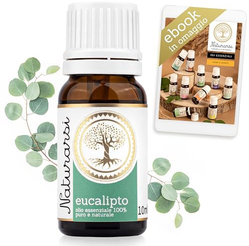 Naturarsi Olio Essenziale Eucalipto Puro e Naturale per Diffusori x Aromaterapia e Massaggi, 10ml