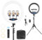 JCOTTON 19 Zoll Ringlicht mit Stativ Handy Selfie Licht Ringleuchte Ring Light Dimmbare Lichtring Ringlampe Videoaufnahmen, Selfie, Live-Stream, Makeup/Fotografie Kompatibel mit Smartphone (19P)