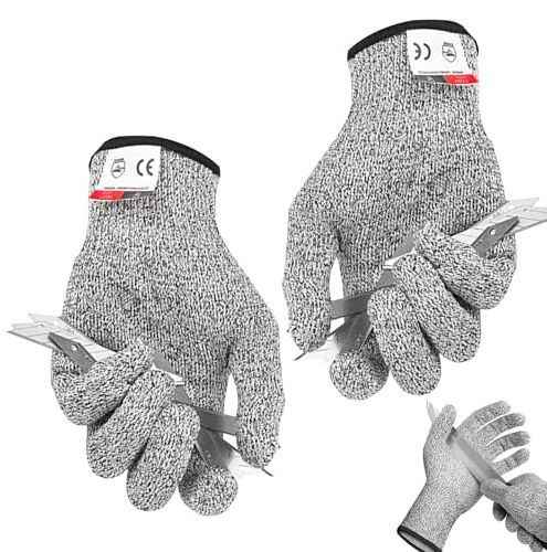 Kitchen Cuts Gloves - Anti Cutting Gloves, 5 Protection Kitchen Cuts Gloves | Safety Kitchen Cut Gloves for Chef Oyster Shucking Mandolin Butcher Meat Cutting, Ideal as Wood Carving Gloves