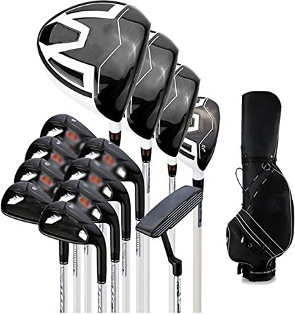 YJKKZQLB Komplettes Golfschlägerset für Anfänger, Golf-Komplettset für Herren, Golf-Standardballtasche, Golfschläger für Herren, rechte Hand, Carbonschaft, 12er-Pack mit Cartbag