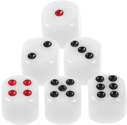 Garneck 6stücke Einseitige Harzwürfel Brettspielwürfel Würfelset Große Würfel Tragbare Würfel Party Spiel Requisiten Für Zuhause Und Partys