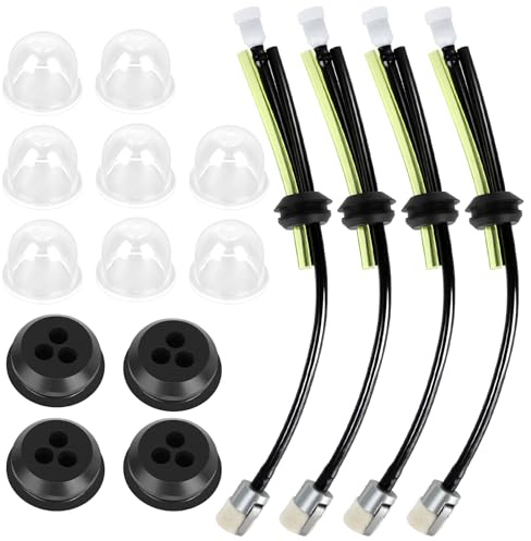 Lot de 4 filtres à essence, tuyau de carburant en caoutchouc, accessoire universel pour coupe-bordure, filtre à essence pour débroussailleuse, tondeuse, tondeuse à gazon