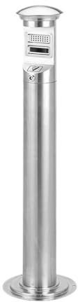 ruyi-1986 Ceniceros de pie Ceniza Impermeable for Interiores y Exteriores, for Recoger Colillas de Cigarrillos, Vertical(Silver)