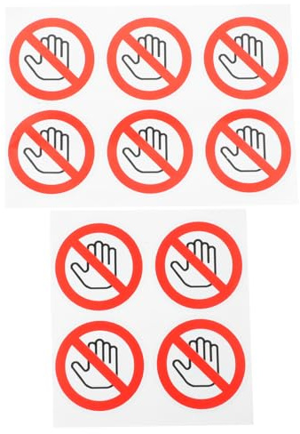 Hemobllo do Not Touch Sticker 10 pack Self Adhesive Warning Labels No Touch Sign Stickers Adhesive Warning Label for Warehouse Equipment Factory Machines Smooth Surfaces 0.98in Round