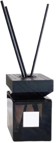 Amosfun Glass Essential Oil Diffuser Bottle 200Ml with Natural Wood Lid and Rattan Sticks Set for Bedroom Fragrance
