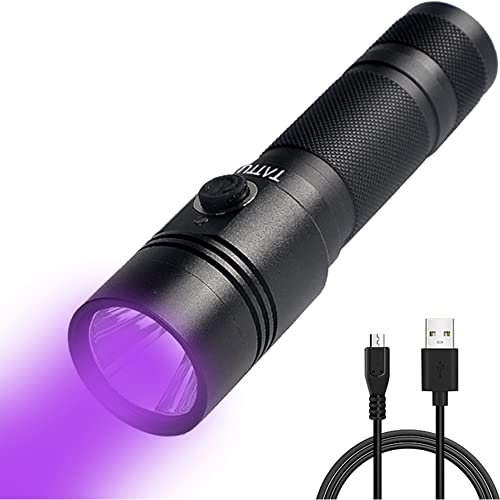 TATTU U1 Torcia UV 395nm Luce Nera Ricaricabile 5W Lampada a LED Ultravioletta con cavo di ricarica Micro USB