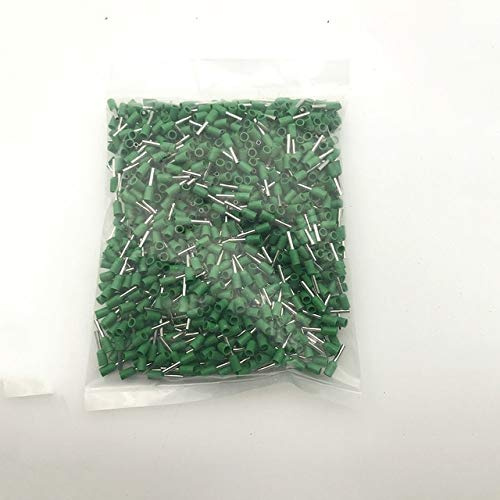 Onvas 500pcs VE6012 European cold pressed terminal pin type copper wire ear tube type connection terminal pipe terminal - (Color: green)