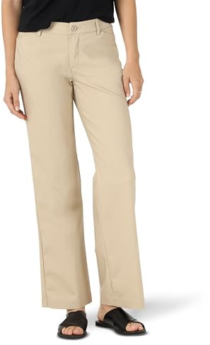 Lee Women's Ultra Lux Comfort with Flex Motion Trouser Pant Bungalow Khaki 6 Short