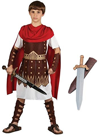 Boys Roman Centurion Gladiator Sparticus Fancy Dress COSTUME + ROMAN SWORD : Size: 11 - 13 years