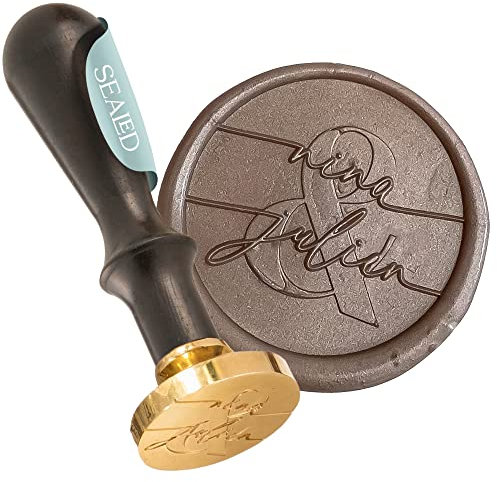 SEALED® Personalisierter Siegelstempel mit Wunschinitialen für Hochzeit und besondere Anlässe - Eleganter Wachssiegel Stempel mit 2 Buchstaben