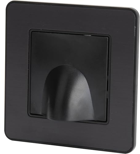 Zenitech Plaque Sortie de Câble 16A complète - métal Noir brossé - Kouro