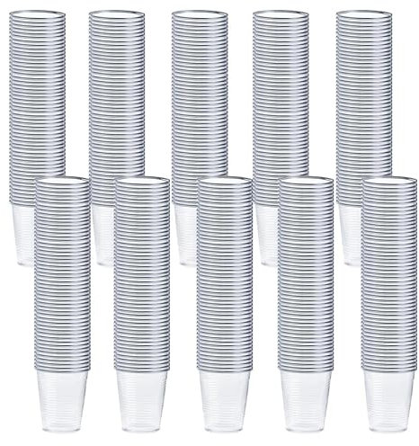 TEKHOME 1000PEZZI BICCHIERI RIUTILIZZABILE TRASPARENTI PER ACQUA 200ml OTTIMO PER BAR RISTORANTI UFFICI E MAGAZZINI